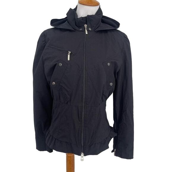 Anatomie Black Lightweight Rosella Ruffle Jacket L Large - Picture 1 of 13